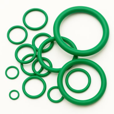 Oringi FKM do kontaktu z żywnością Zielone od 1.42mm do 3mm
