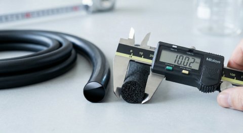 Porównanie przekroju sznura EPDM litego i gąbczastego – różnice w strukturze i twardości uszczelek.