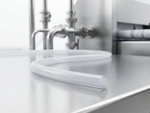 Półprzezroczysty sznur silikonowy z atestem FDA do kontaktu z żywnością na stole ze stali nierdzewnej - oferta SuperSeal.